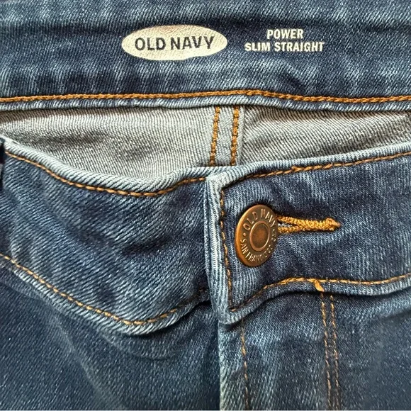 Old Navy Women's Power Straight Leg Blue Jeans 12 long - Picture 2 of 7